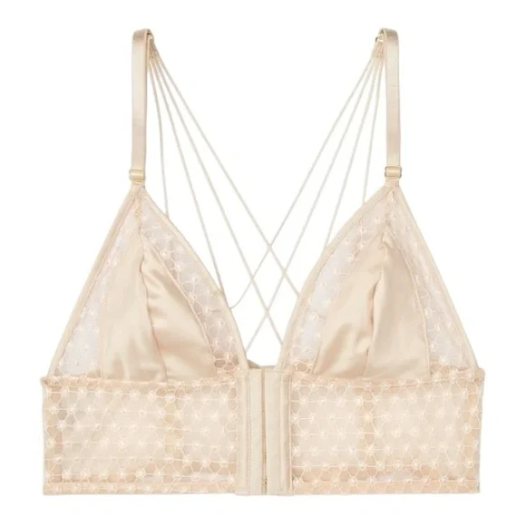 2019 Victoria’s Secret Luxe Lingerie Starburst Longline Triangle Bra Size Medium - Picture 2 of 7